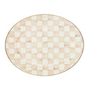 Mocha Check Oval Platter