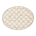 Mocha Check Oval Platter