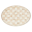 Mocha Check Oval Platter