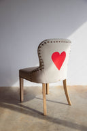 Silla Comedor Concha Velvet Beige Corazón