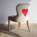 Silla Comedor Concha Velvet Beige Corazón