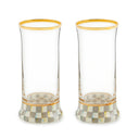 Sterling Check Highball Glass, Set Of 2