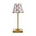 Violet Check LED Rechargeable Cafe Table Lamp