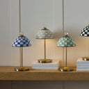 Mocha Check Led Rechargeable Dome Table