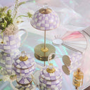 Violet Check Led Rechargeable Dome Table