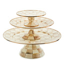 Mocha Check Pedestal Platter