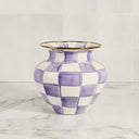 Violet Check Large Vase