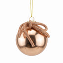 Bola Navideña Vidrio Gold Con Moño 1
