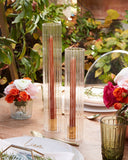 Candelabro Cristal Solitario en vidrio acanalado