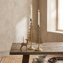 Candelabro Nordic Pino Dorado M, en hierro con acabado dorado envejecido