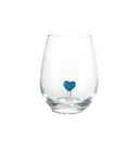 Vaso Cristal Corazón Azul