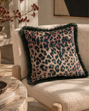 Cojín Leopardo Green & Burgandy