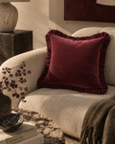 Cojín Velvet Ruches Burgandy