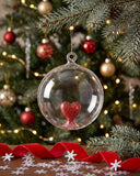 Colgante Bola Glass Navideña Red Heart