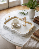 Bandeja Espejo y Madera Blanca