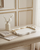 Bandeja Espejo y Madera Blanca