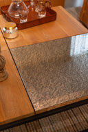 Mesa de Centro Metálica con Roble y Espejo