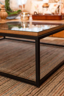 Mesa de Centro Metálica con Roble y Espejo