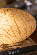 Lámpara De Mesa Cristal Ovalada Beige