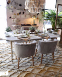 Mesa Comedor Mármol Blanco Ovalado