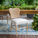 Silla Comedor Aura Roble, en madera de roble con cojín en lino