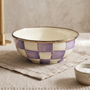 Violet Check Everyday Bowl, en acero de gran calibre esmaltado a mano