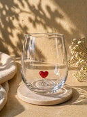 Vaso Cristal Corazón Rojo