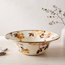 Wild Rose White Serving Bowl
