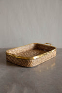 Bandeja Tejida Rectangular Herraje Dorado