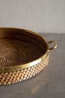 Bandeja Tejida Redonda Herraje Dorado