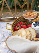 Bandeja Tejida Redonda Herraje Dorado