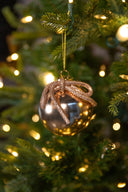 Bola Navideña Vidrio Gold Con Moño