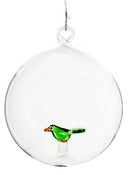 Colgante Bola Glass Green Bird