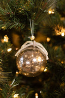 Bola Navideña Vidrio Gold Con Moño