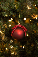 Bola Navideña De Vidrio Roja Mate