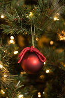 Bola Navideña De Vidrio Roja Mate