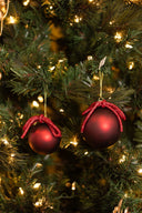 Bola Navideña De Vidrio Roja Mate