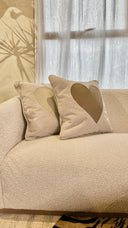 Cojín Cuadrado Bordado Heart - BROWN