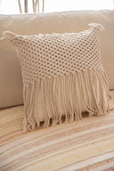 Cojín Macramé Panal Flecos