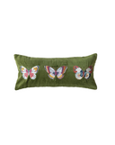Cojín Rectangular Velvet Verde Mariposas