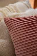 Cojín Velvet Plisado Rosé