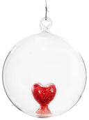 Colgante Bola Glass Navideña Red Heart