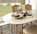 Mesa Comedor Mármol Blanco Ovalado