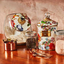 Cookie Jar with White Flower Market Lid