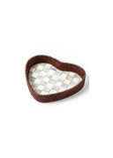 Courtly Check Rattan & Enamel Heart Tray