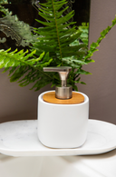 Dispensador De Jabón Bamboo & White