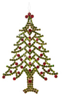 Árbol Brillantes Verde & Rojo