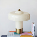 Lámpara De Mes Vidrio Cream & Gold