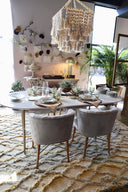 Mesa Comedor Mármol Blanco Ovalado