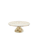 Mocha Check Large Pedestal Platter